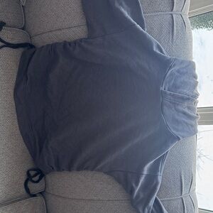 aerie dark gray cropped hoodie